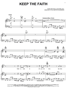 page one of Keep The Faith (Piano, Vocal & Guitar Chords (Right-Hand Melody))
