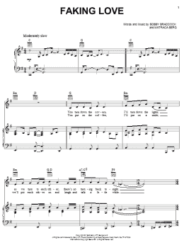 page one of Faking Love (Piano, Vocal & Guitar Chords (Right-Hand Melody))