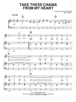 page one of Take These Chains From My Heart (Piano, Vocal & Guitar Chords (Right-Hand Melody))