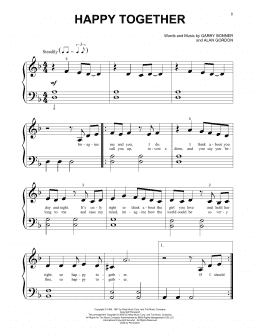 page one of Happy Together (Beginning Piano Solo)