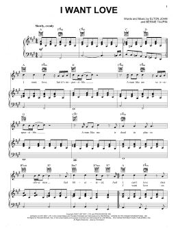 page one of I Want Love (Piano, Vocal & Guitar Chords (Right-Hand Melody))