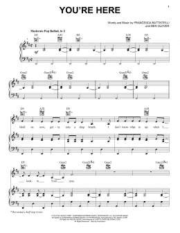 page one of You're Here (Piano, Vocal & Guitar Chords (Right-Hand Melody))