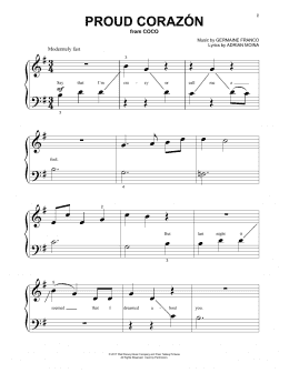 page one of Proud Corazon (from Coco) (Beginning Piano Solo)