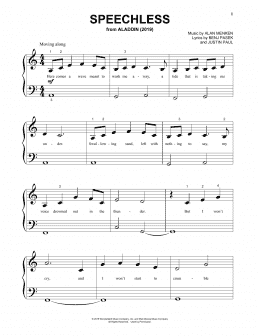page one of Speechless (from Disney's Aladdin) (Beginning Piano Solo)
