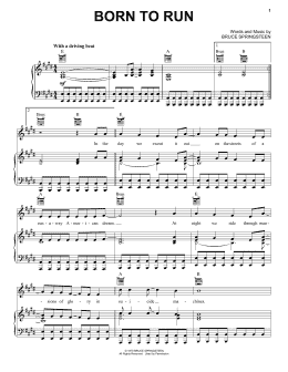 page one of Born To Run (Piano, Vocal & Guitar Chords (Right-Hand Melody))