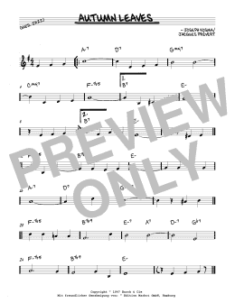 page one of Autumn Leaves (Real Book – Melody & Chords – Eb Instruments)