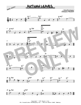 page one of Autumn Leaves (Real Book – Melody & Chords – Bb Instruments)