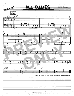 page one of All Blues (Real Book – Melody & Chords – Bb Instruments)
