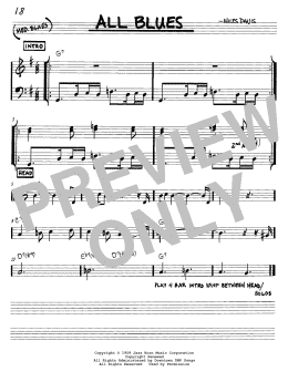 page one of All Blues (Real Book – Melody & Chords – C Instruments)
