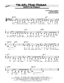 page one of The Girl From Ipanema (feat. Astrud Gilberto) (Real Book – Melody, Lyrics & Chords)