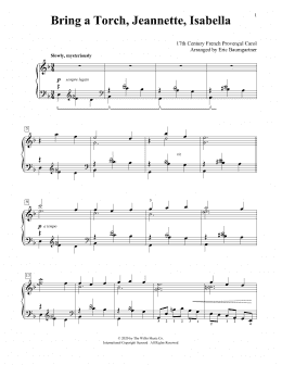 page one of Bring A Torch, Jeannette, Isabella [Jazz version] (arr. Eric Baumgartner) (Educational Piano)
