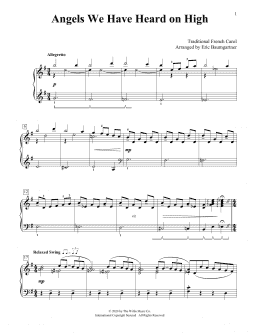 page one of Angels We Have Heard On High [Jazz version] (arr. Eric Baumgartner) (Educational Piano)
