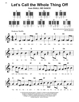 page one of Let's Call The Whole Thing Off (from Shall We Dance) (Super Easy Piano)