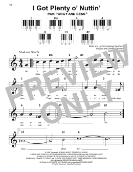 page one of I Got Plenty O' Nuttin' (from Porgy and Bess) (Super Easy Piano)