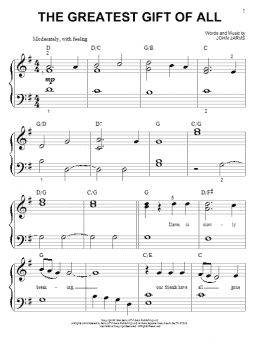 page one of The Greatest Gift Of All (Big Note Piano)