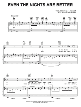 page one of Even The Nights Are Better (Piano, Vocal & Guitar Chords (Right-Hand Melody))