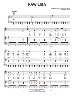 page one of Kaw-Liga (Piano, Vocal & Guitar Chords (Right-Hand Melody))