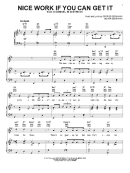 page one of Nice Work If You Can Get It (Piano, Vocal & Guitar Chords (Right-Hand Melody))