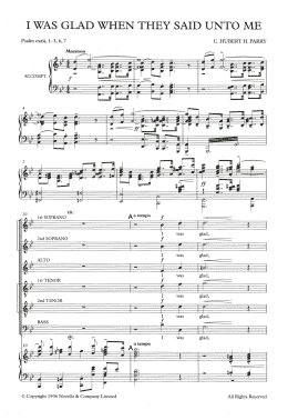 page one of I Was Glad When They Said Unto Me (Piano, Vocal & Guitar Chords)