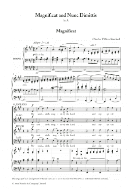 page one of Magnificat And Nunc Dimittis In A (Piano, Vocal & Guitar Chords)