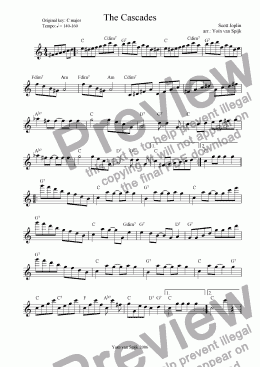 page one of The Cascades - Lead Sheet