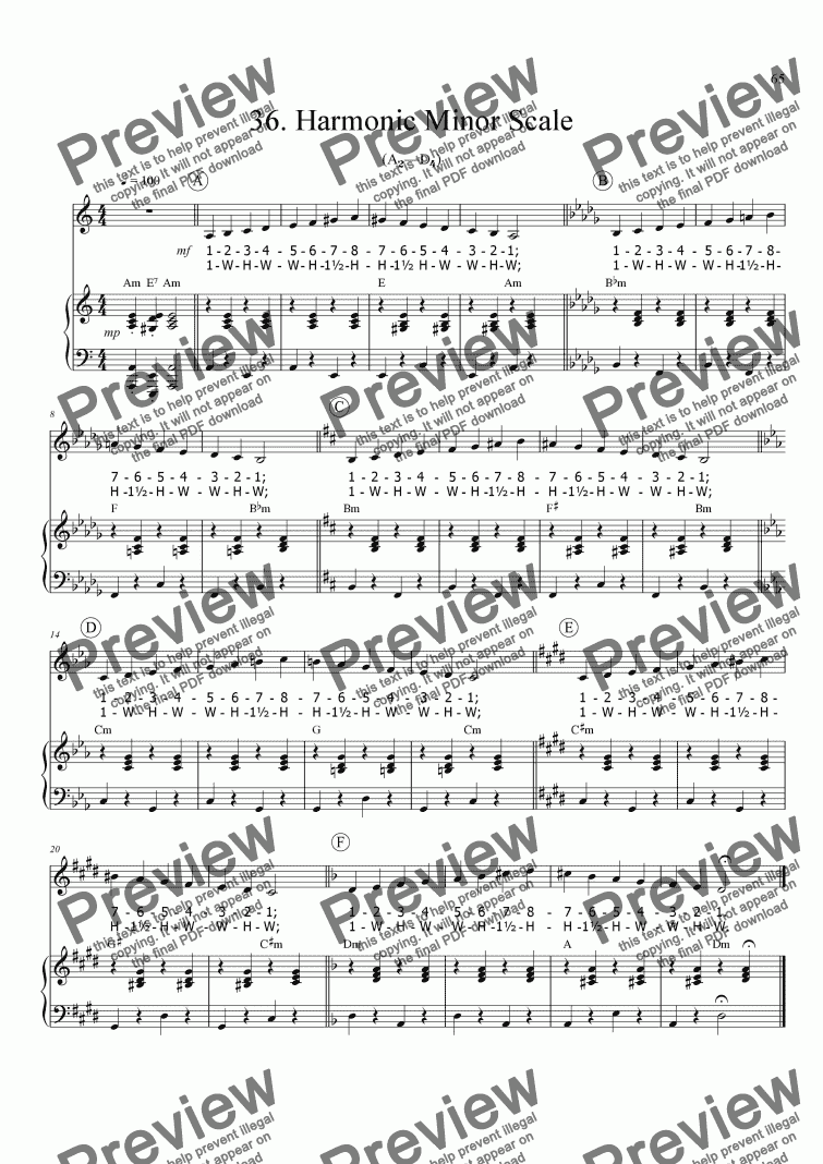 page one of Sing!�36. Harmonic Minor Scale [teacher]