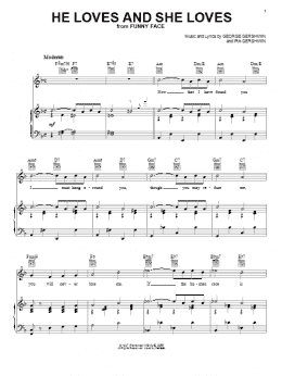 page one of He Loves And She Loves (Piano, Vocal & Guitar Chords (Right-Hand Melody))