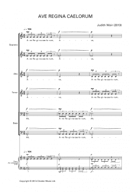 page one of Ave Regina Caelorum (Piano, Vocal & Guitar Chords)