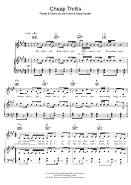 page one of Cheap Thrills (Piano, Vocal & Guitar Chords)