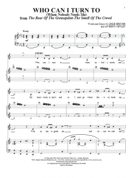 page one of Who Can I Turn To (When Nobody Needs Me) (Piano & Vocal)