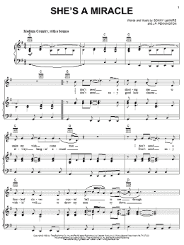 page one of She's A Miracle (Piano, Vocal & Guitar Chords (Right-Hand Melody))