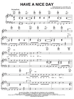 page one of Have A Nice Day (Piano, Vocal & Guitar Chords (Right-Hand Melody))