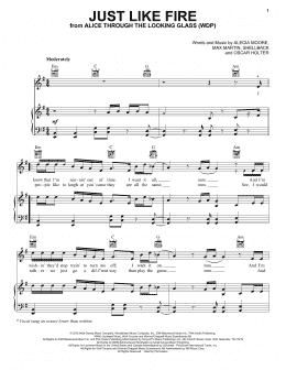 page one of Just Like Fire (Piano, Vocal & Guitar Chords (Right-Hand Melody))