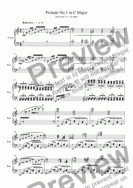 page one of Prelude No.1 in C Major Dedicated to J. S. Bach