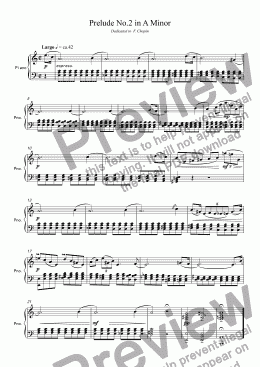 page one of Prelude No.2 in A Minor Dedicated to F. Chopin