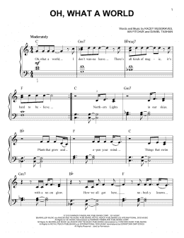 page one of Oh, What A World (Easy Piano)