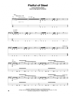 page one of Fistful Of Steel (Bass Guitar Tab)