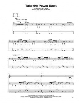 page one of Take The Power Back (Bass Guitar Tab)