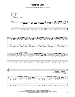 page one of Wake Up (Bass Guitar Tab)