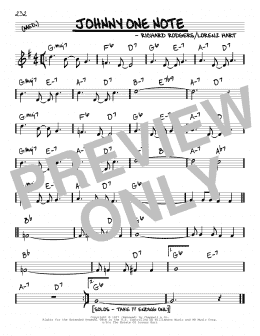 page one of Johnny One-Note (Real Book – Melody & Chords)