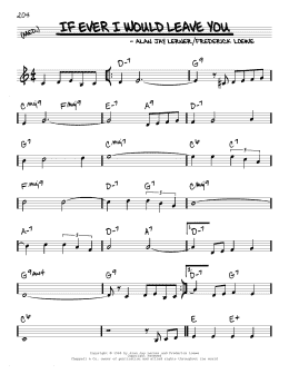 page one of If Ever I Would Leave You (Real Book – Melody & Chords)
