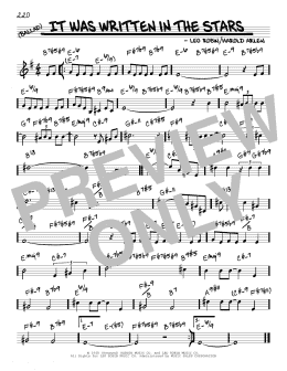 page one of It Was Written In The Stars (Real Book – Melody & Chords)