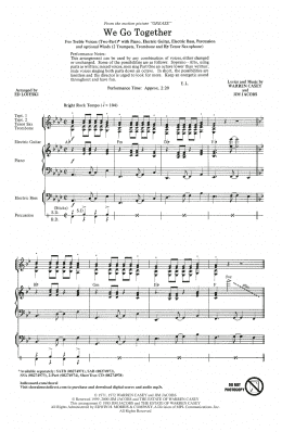 page one of We Go Together (from Grease) (arr. Ed Lojeski) (2-Part Choir)