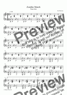 page one of Zombie March (piano solo)