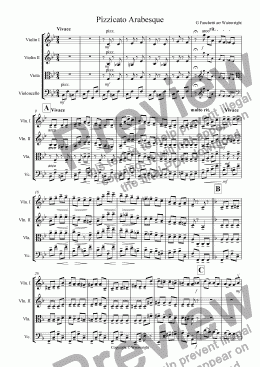 page one of Pizzicato Arabesque