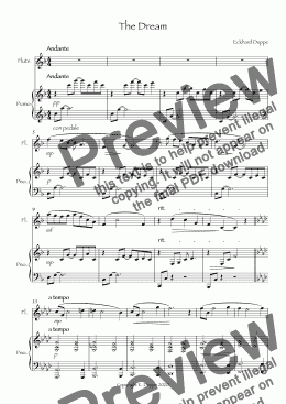 page one of 'The Dream' for Flute & Piano
