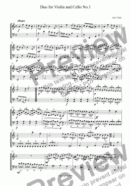page one of Duo for Violin and Cello No.1