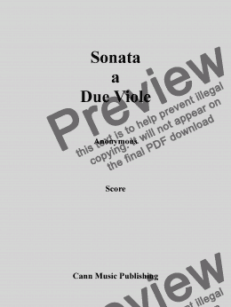 page one of Sonata a Due Viole