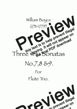 page one of Three Trio Sonatas No.7,8 & 9