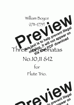 page one of Three Trio Sonatas No.10,11 & 12